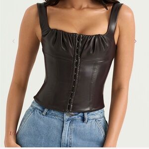 House of CB James bitter chocolate vegan leather Corset Top

New with tags